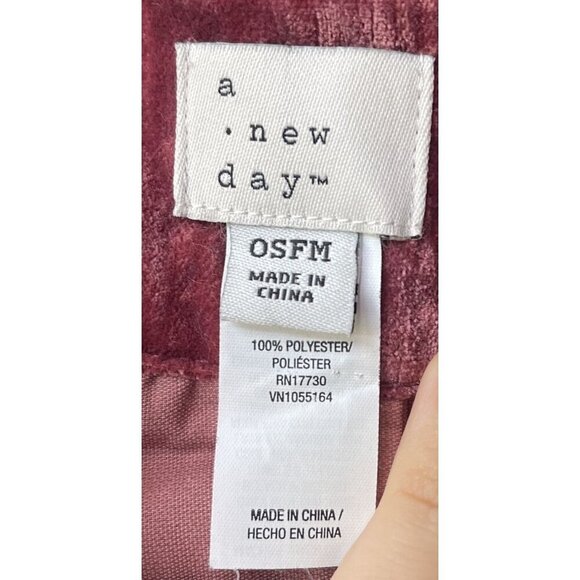 A New Day Open Cardigan Crushed Velvet One Size Boho Kimono Burgundy Pink - Picture 9 of 10